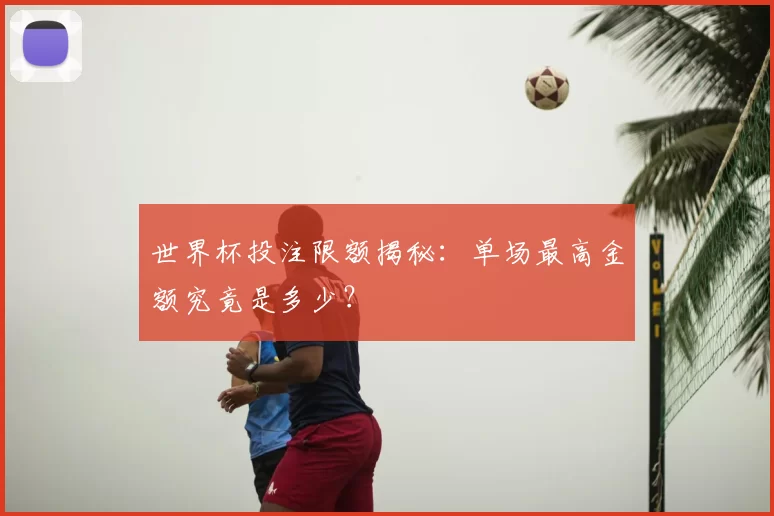 世界杯投注限额揭秘：单场最高金额究竟是多少？