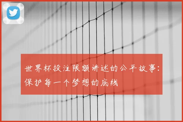 世界杯投注限额讲述的公平故事：保护每一个梦想的底线